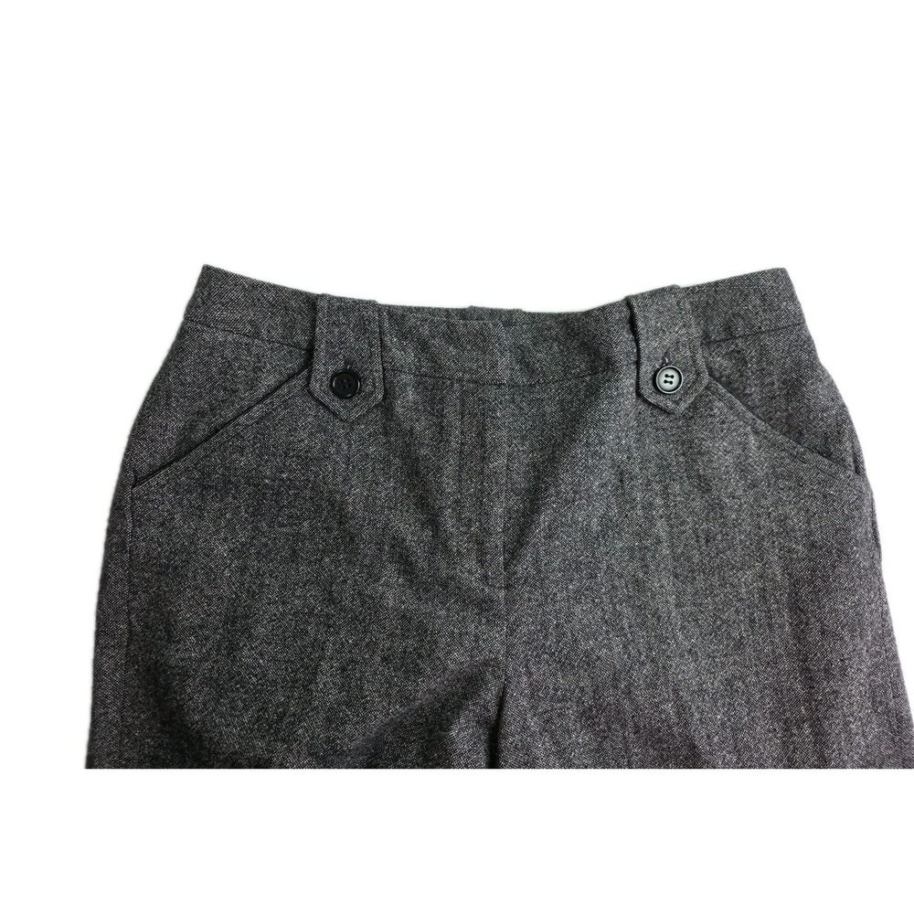 David N Women's BLACK Wool Blend Straight Leg Classic Trousers Size 8
